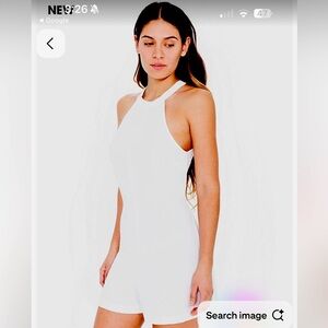 American Apparel Celine Noelle White Sleeveless Romper